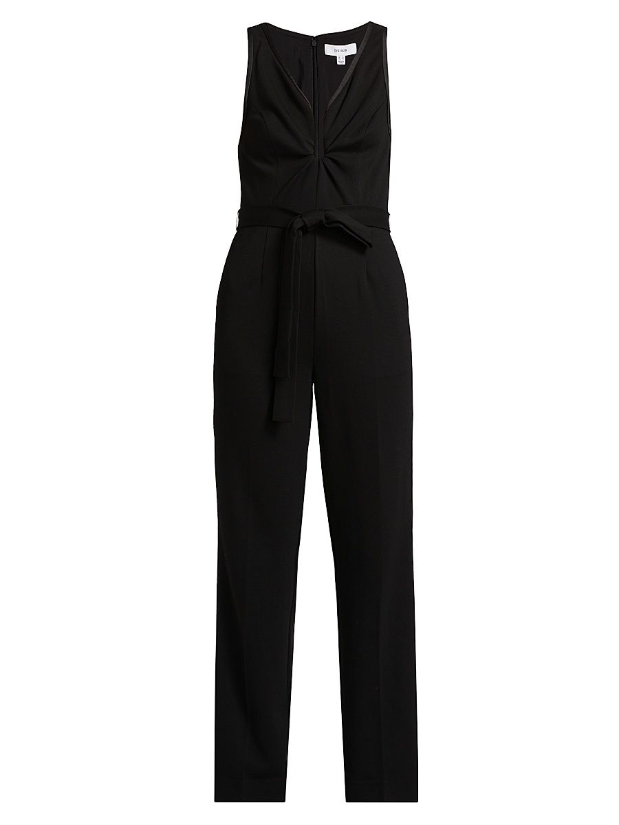 Women's Eva Sleeveless Wide-Leg Jumpsuit - Black - Size 10