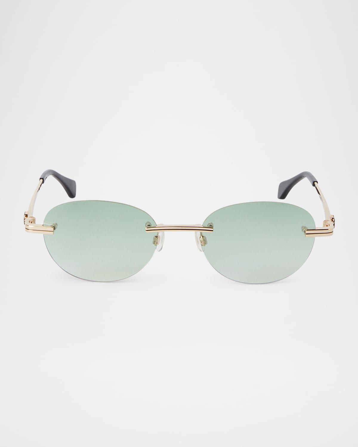 Crystal Oval Metal Sunglasses