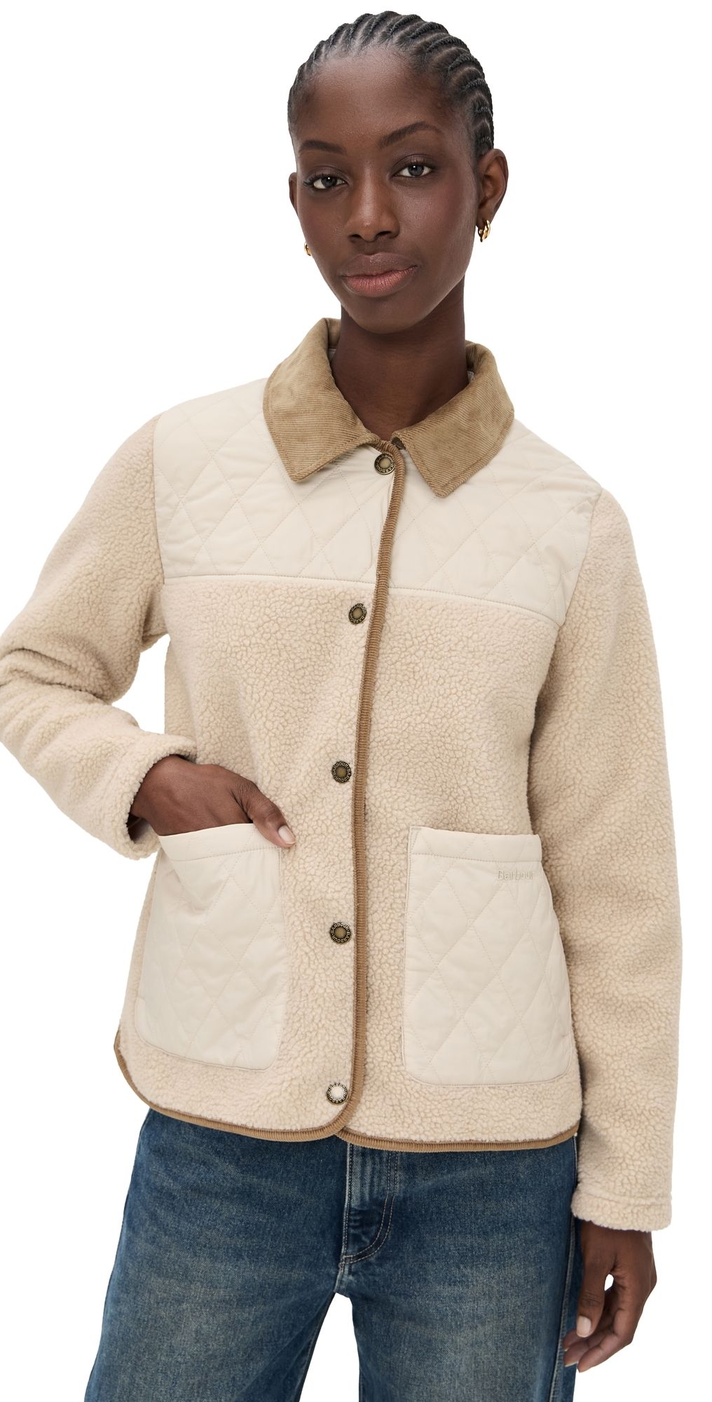 Barbour Laurel Fleece Jacket Natural/Blanc 8