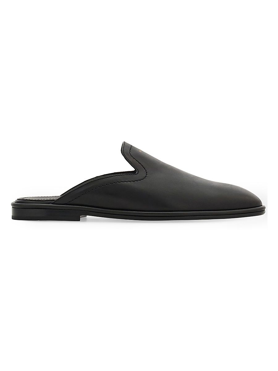 Men's Tampavit Leather Mules - Nero - Size 10.5