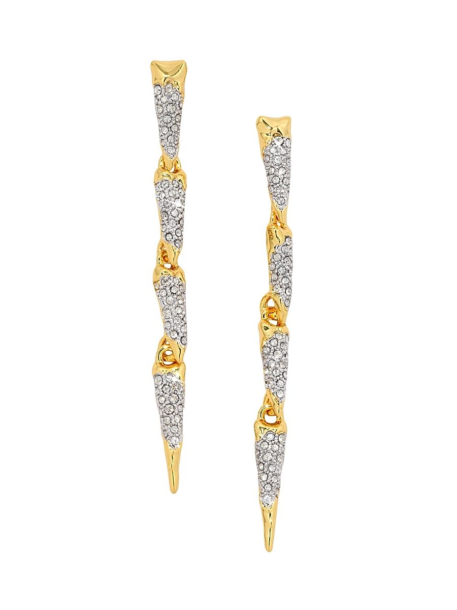 Women's Solanales Linked Spear 14K-Gold-Plated & Crystal Drop Earrings - Crystals