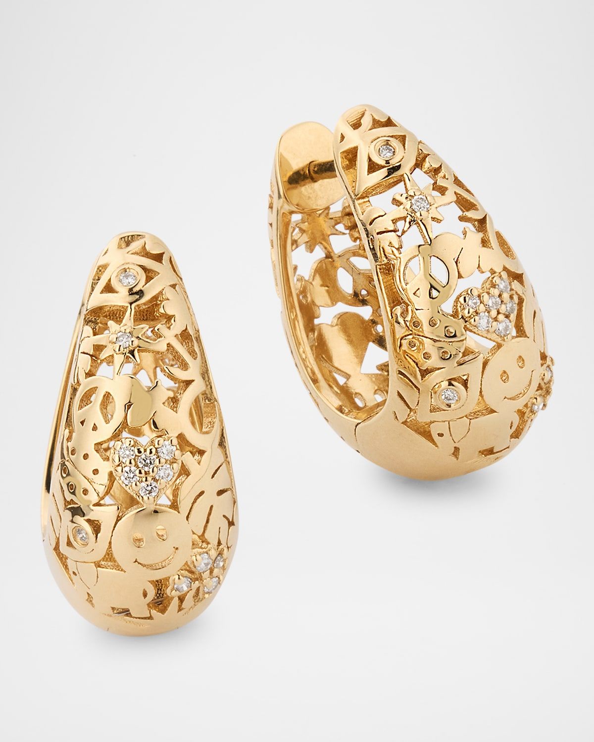 Icon Wallpaper Domed Huggie Earrings