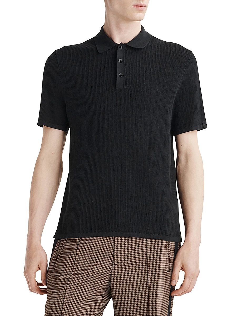 Men's Harvey Knit Cotton Polo - Black - Size XL