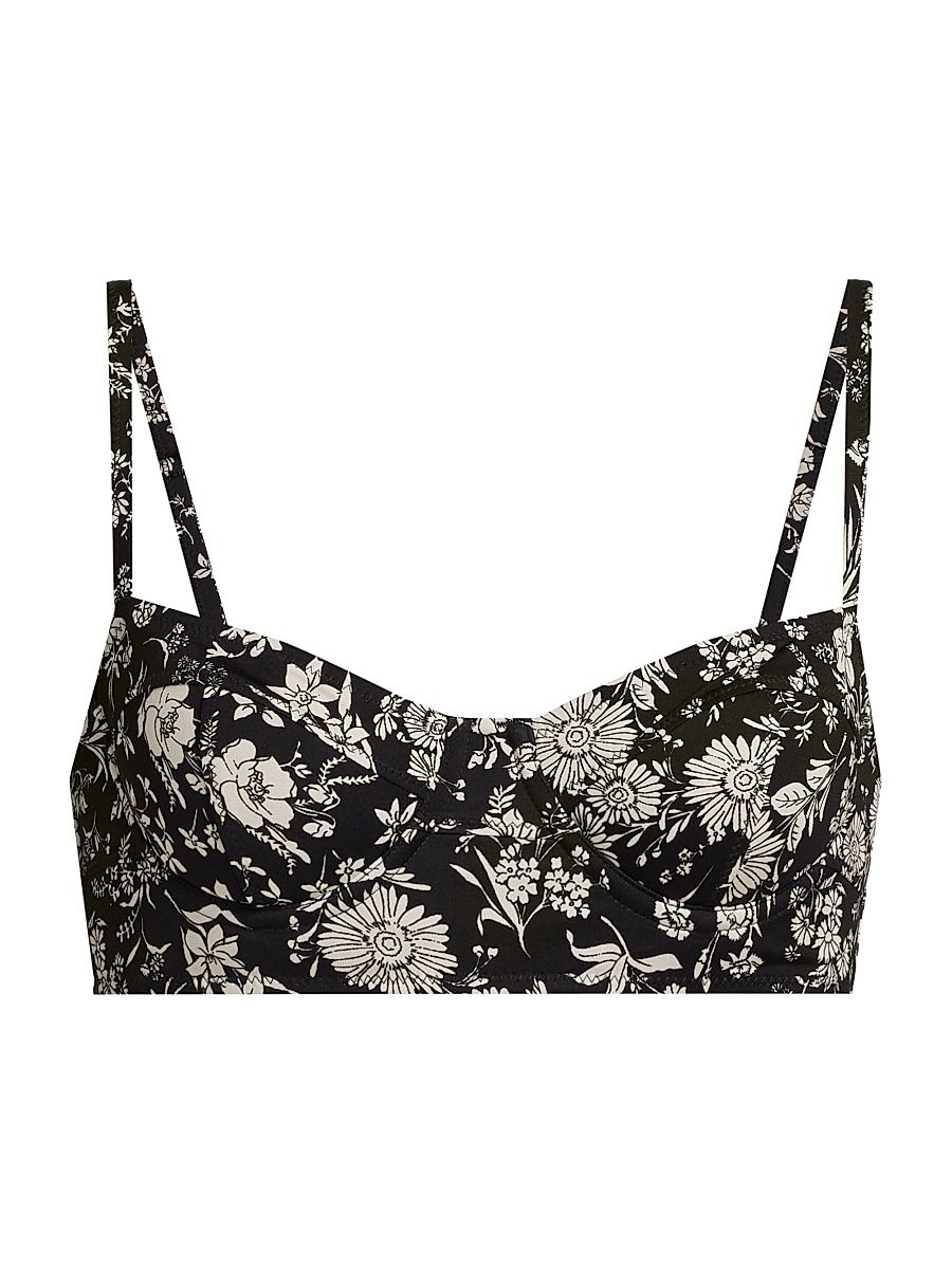 Women's Zahara Floral Bikini Top - Midnight Bloom - Size Large