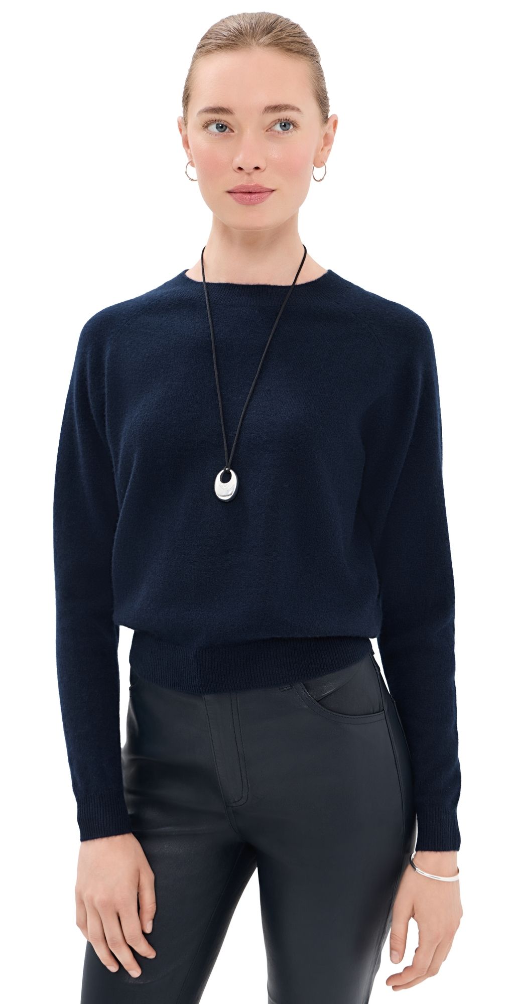 SPRWMN Long Sleeve Raglan Cashmere Sweater Navy XS
