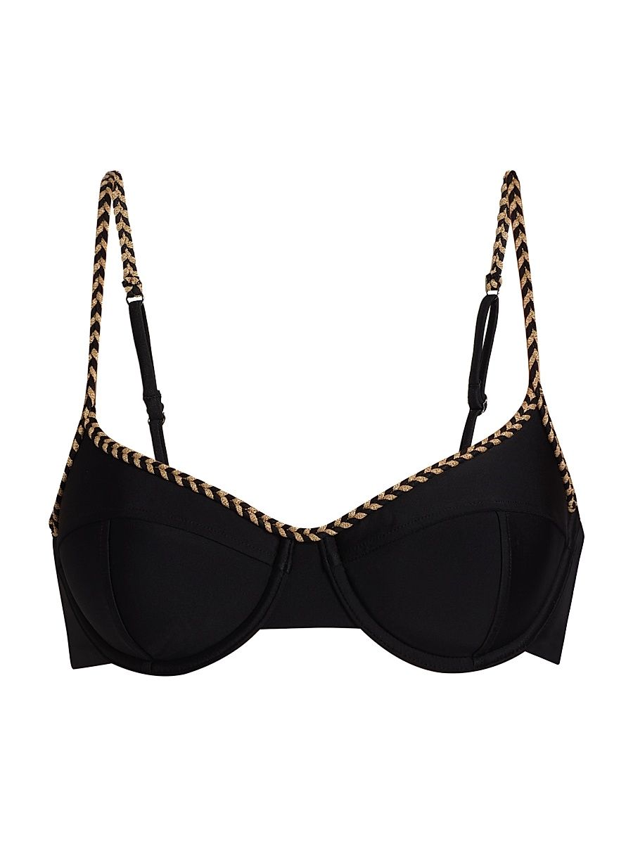 Women's Mona Braided Bikini Top - Black - Size XL