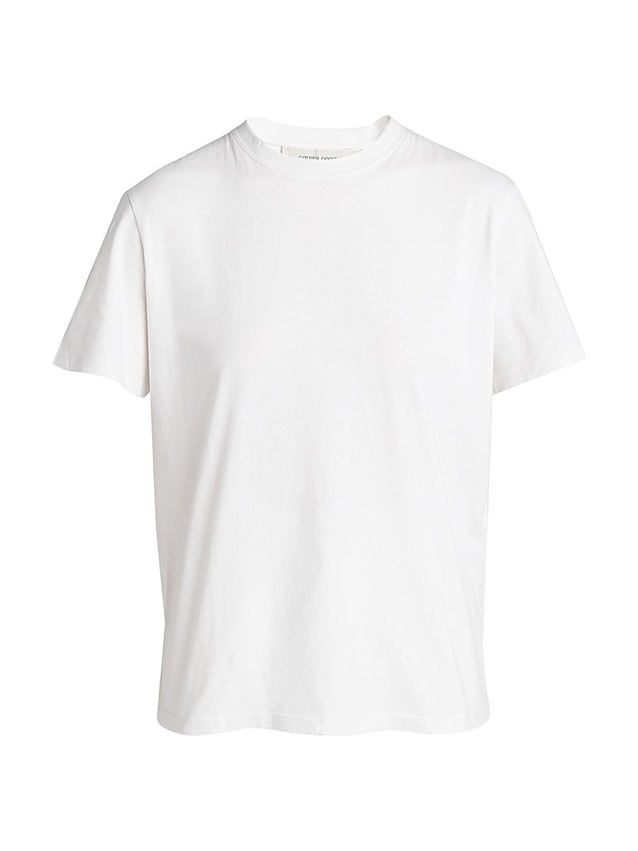 Women's Golden Distressed Short-Sleeve T-Shirt - White - Size XXS