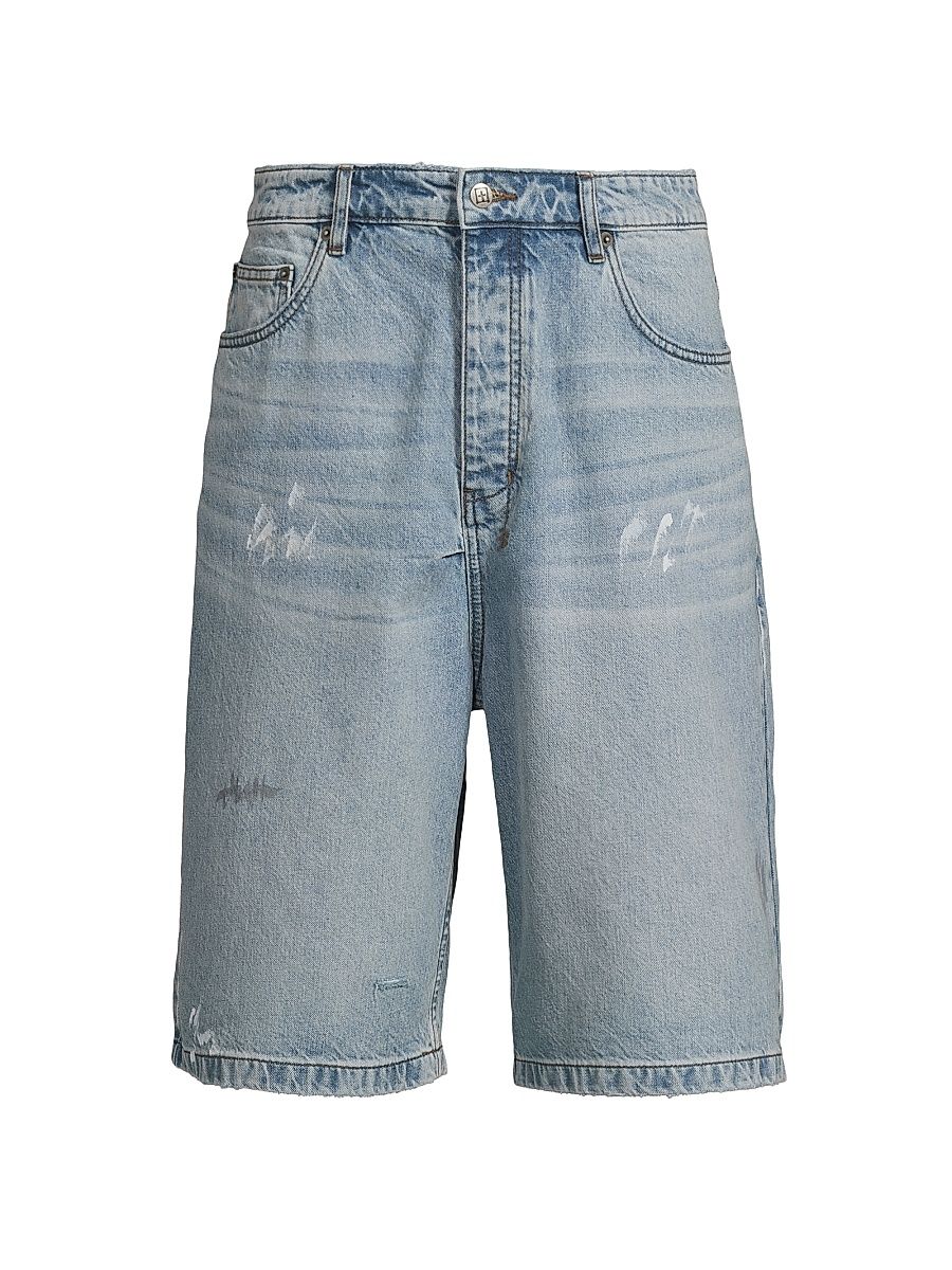 Men's Maxx Longline Denim Shorts - Denim - Size 40