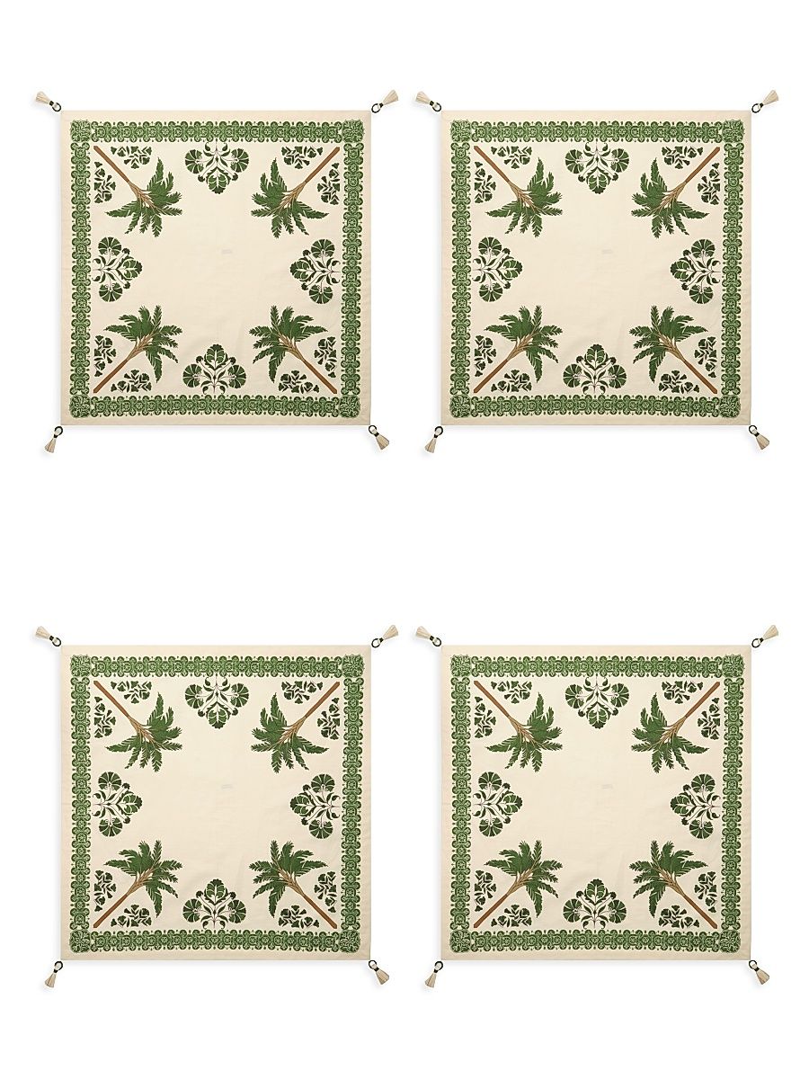 Suzani Amazonico Napkins 4-Piece Set - Dark Jungle