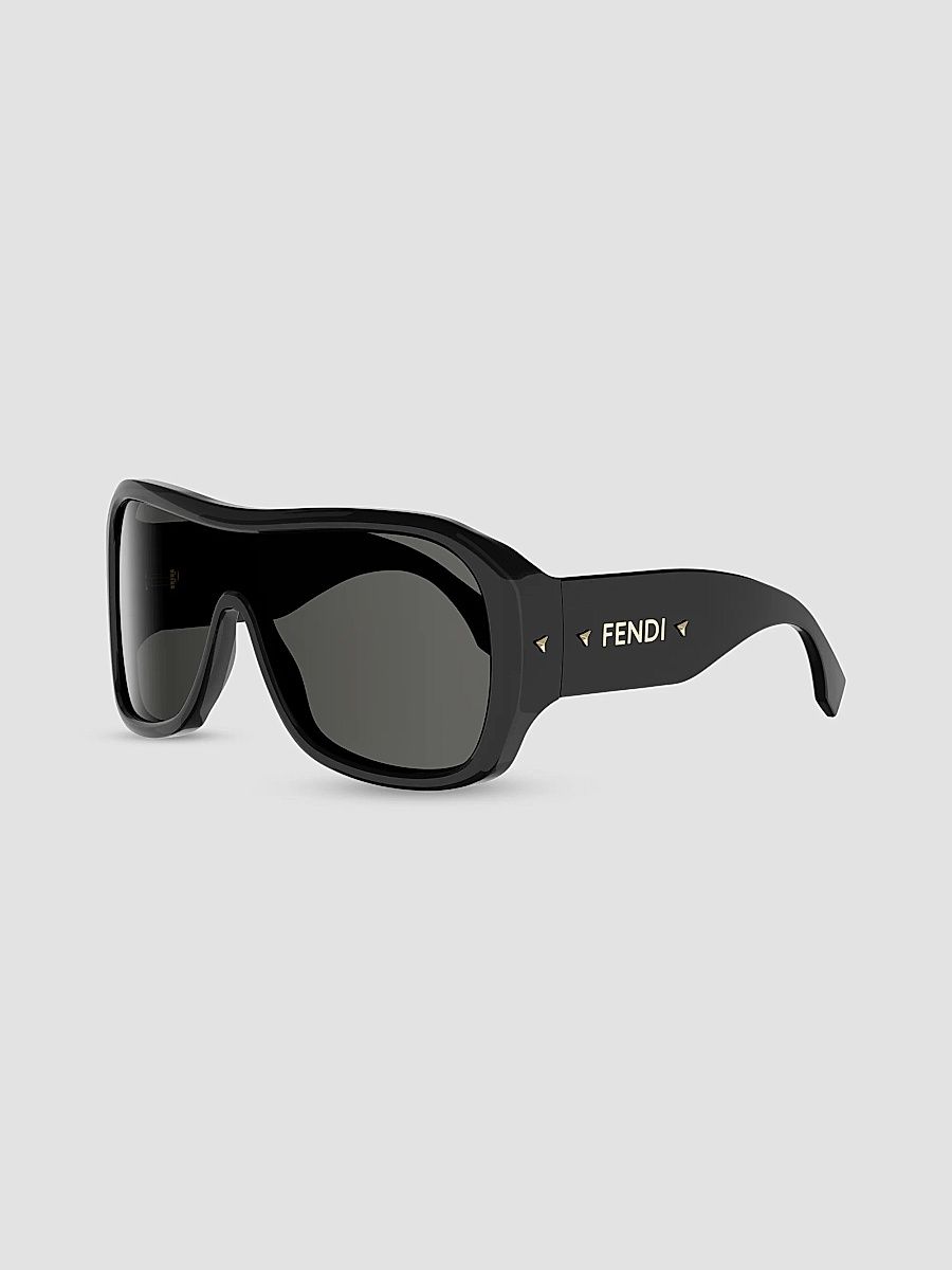 Women's Fendi Screen Round Sunglasses - Black