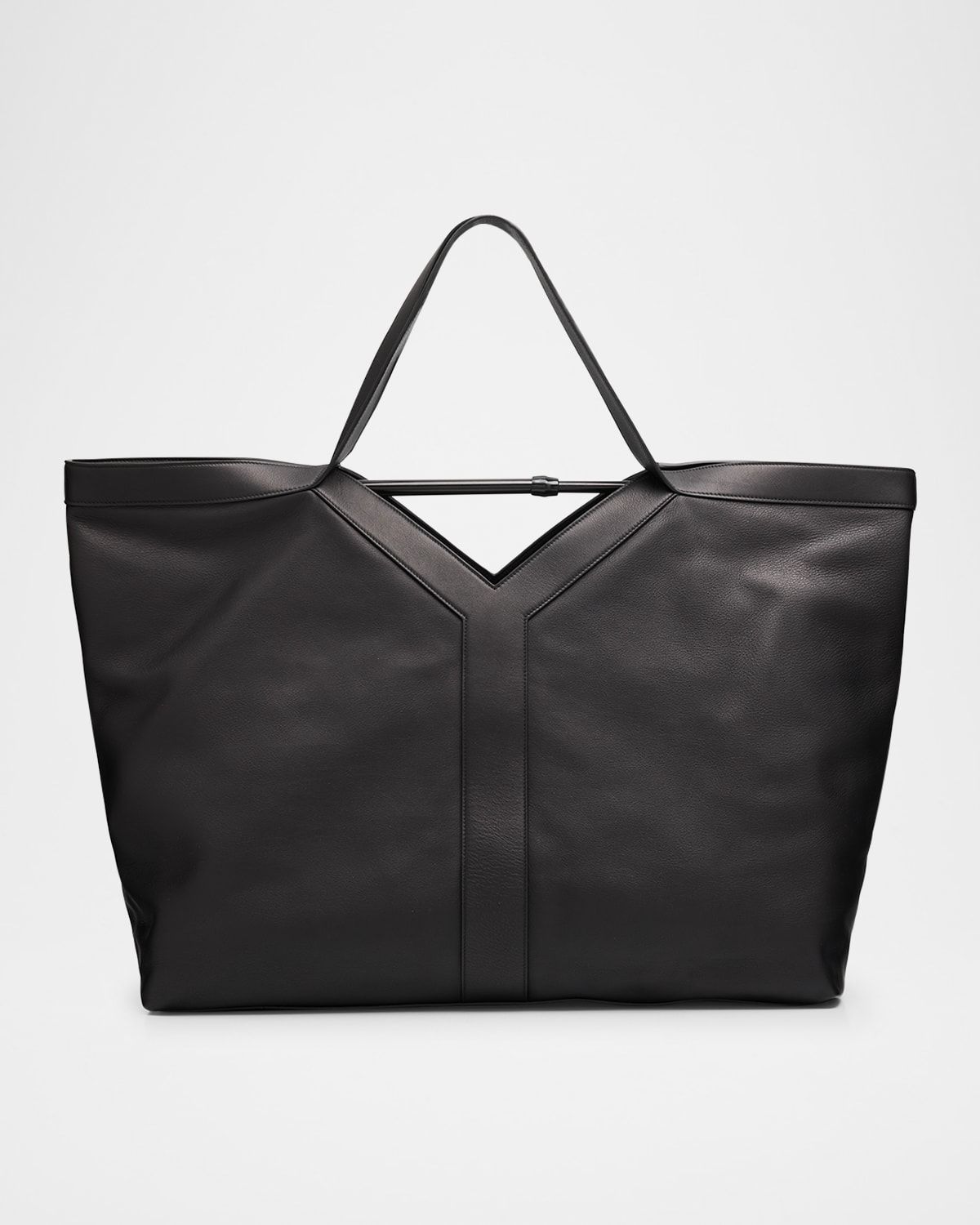 Men & apos;s Y Tote Bag in Grained Leather