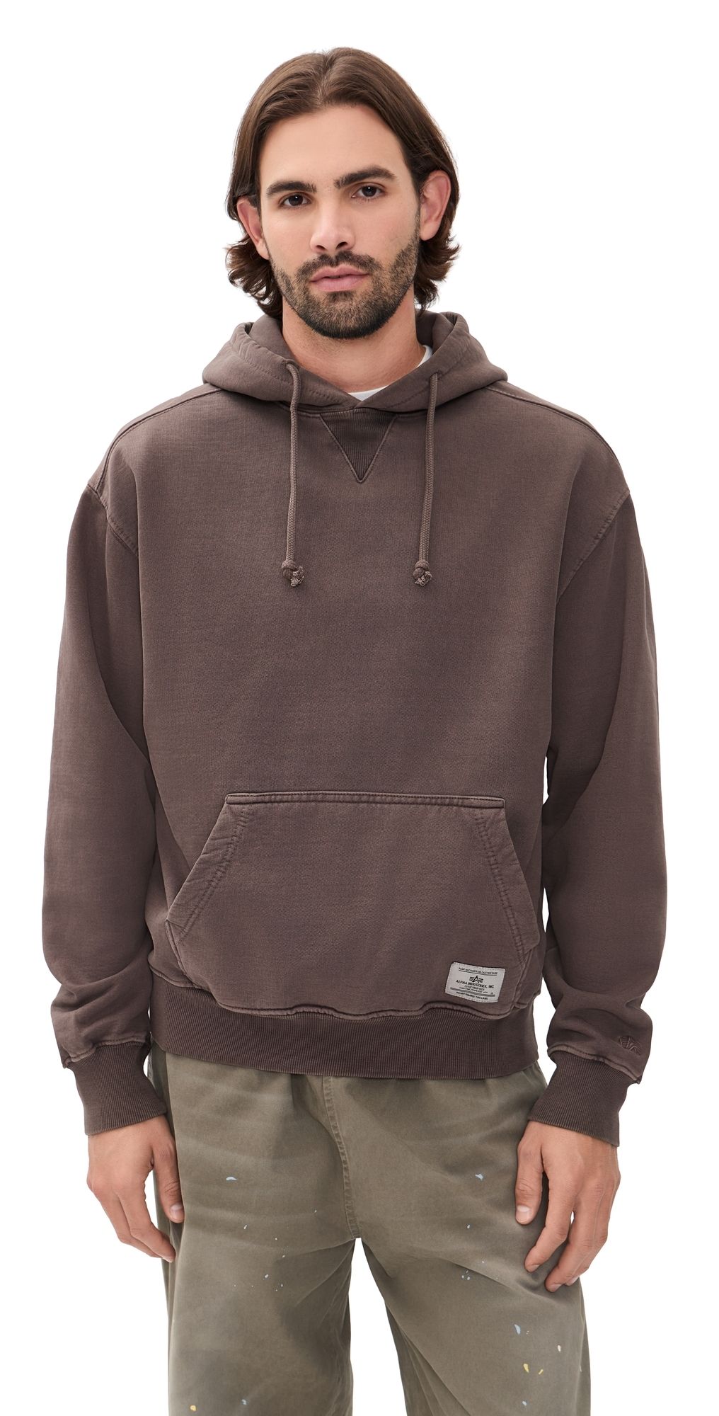 Alpha Industries Essential Washed Relaxed Hoodie Hickory M