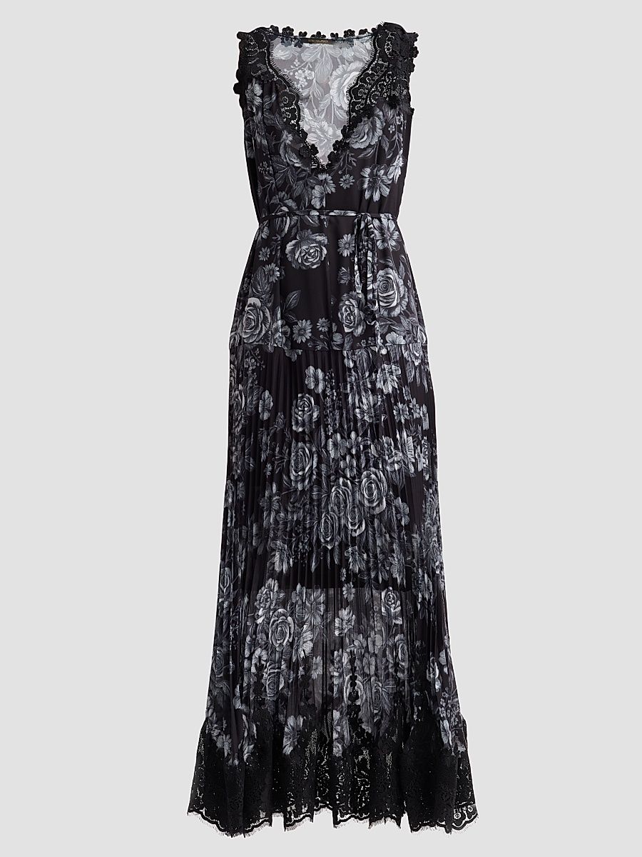 Women's Liora Floral Midi Dress - Black Multi - Size XL