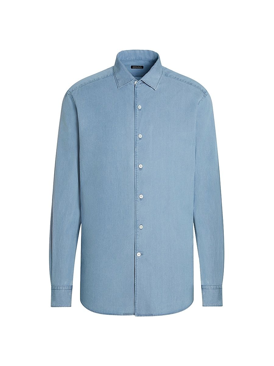 Men's Cotton Shirt - Light Blue - Size XXXL