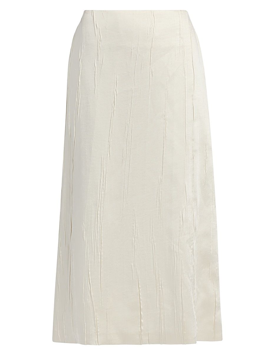 Women's Tiernery Satin Straight Midi- Skirt - Ivory - Size 8