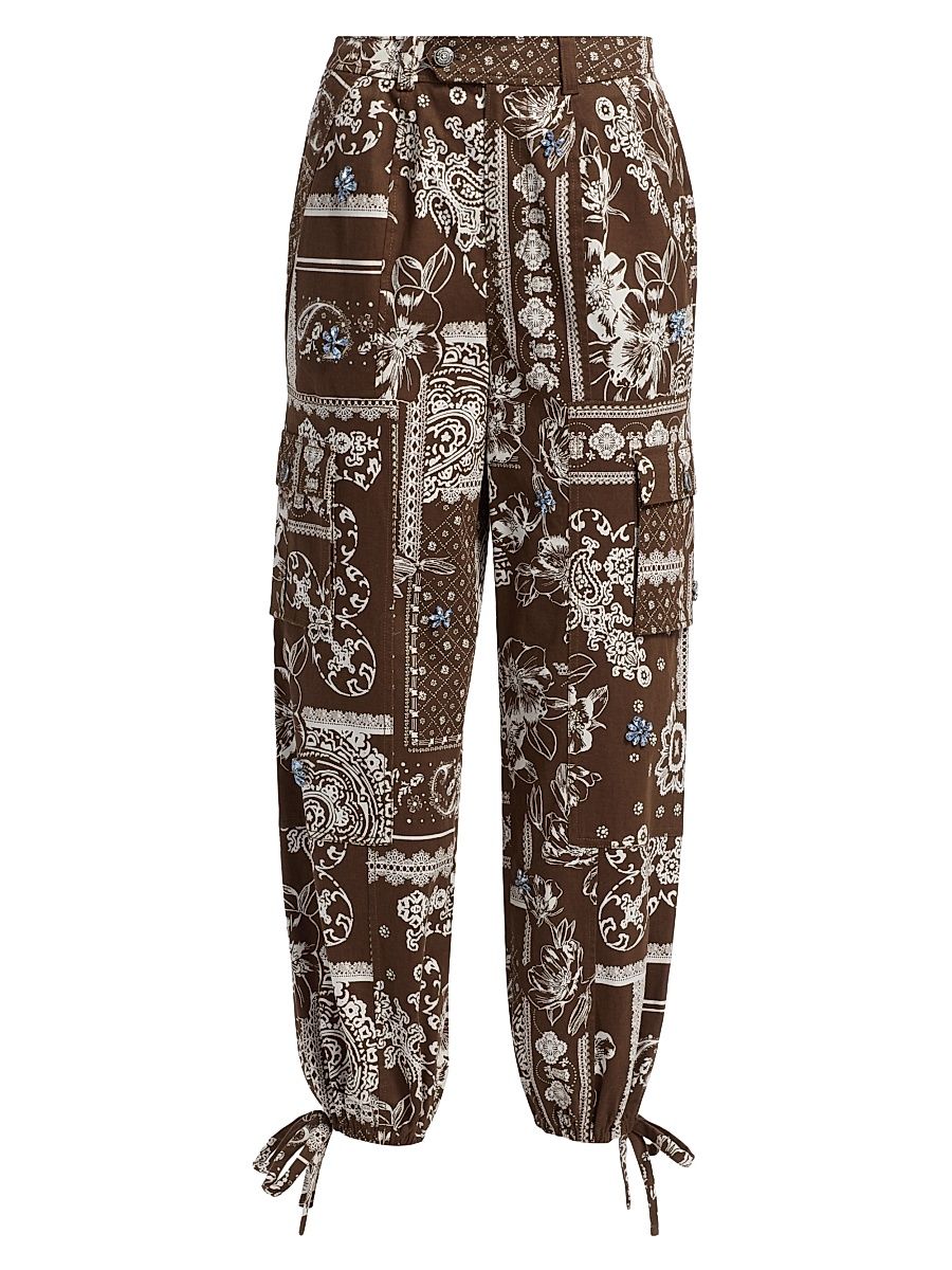 Women's Zola Bandana Cotton Twill Military Pants - Dark Sepia - Size 12