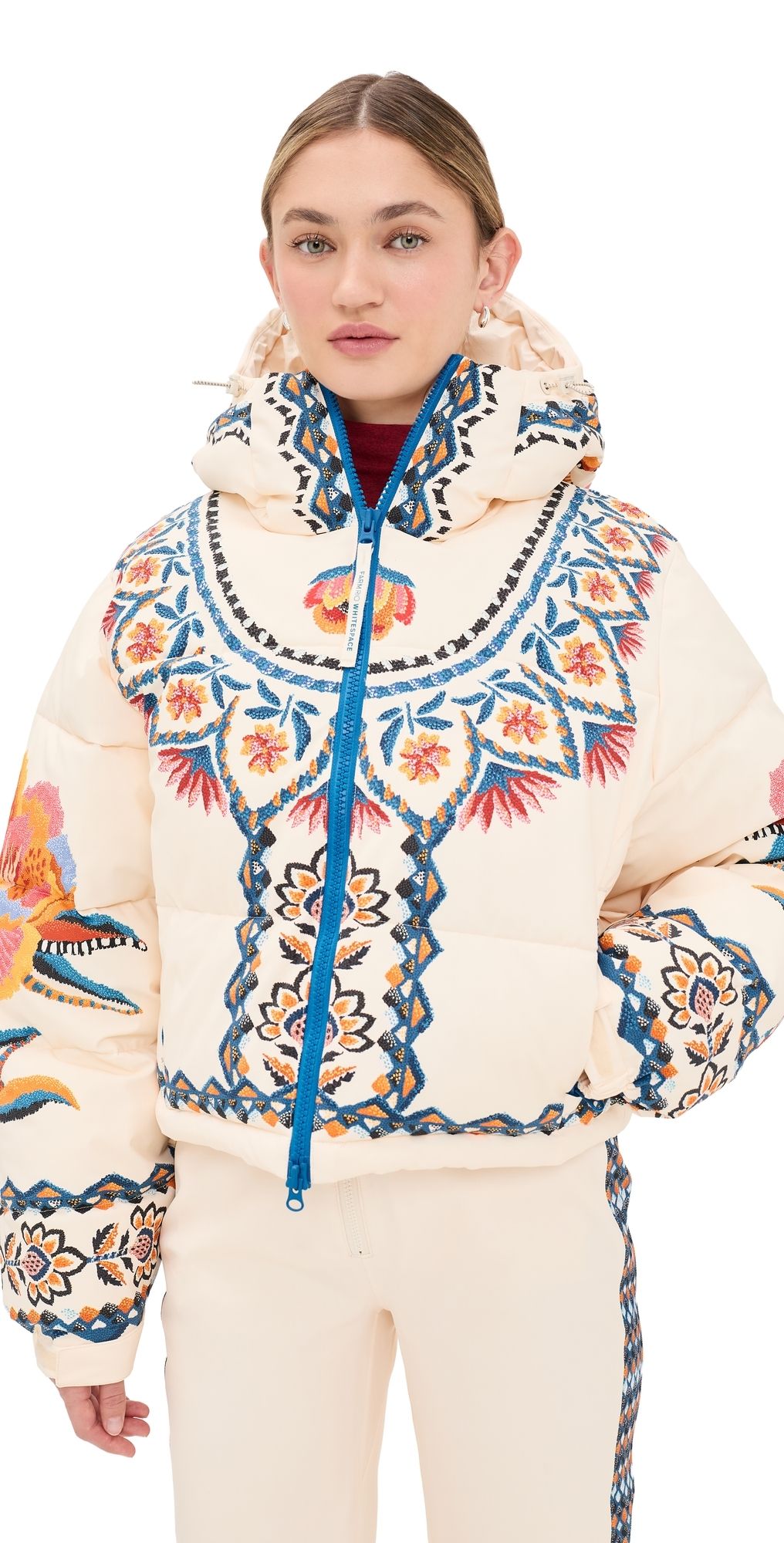 FARM Rio Lucy Floral Puffer Off White Off White XL