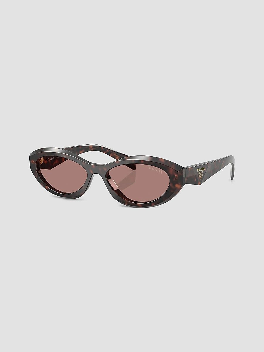 Prada Women's 53MM Geometric Sunglasses - Brown Havana
