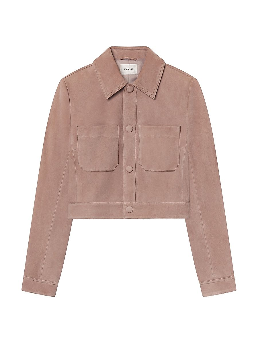 Women's The Small Suede Jacket - Mauve - Size Large