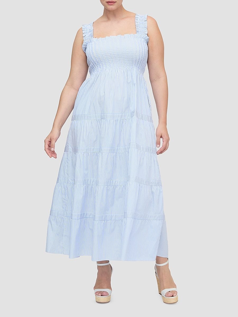 Women's The Goldie Nap Dress - Blue White Stripe - Size XXXS