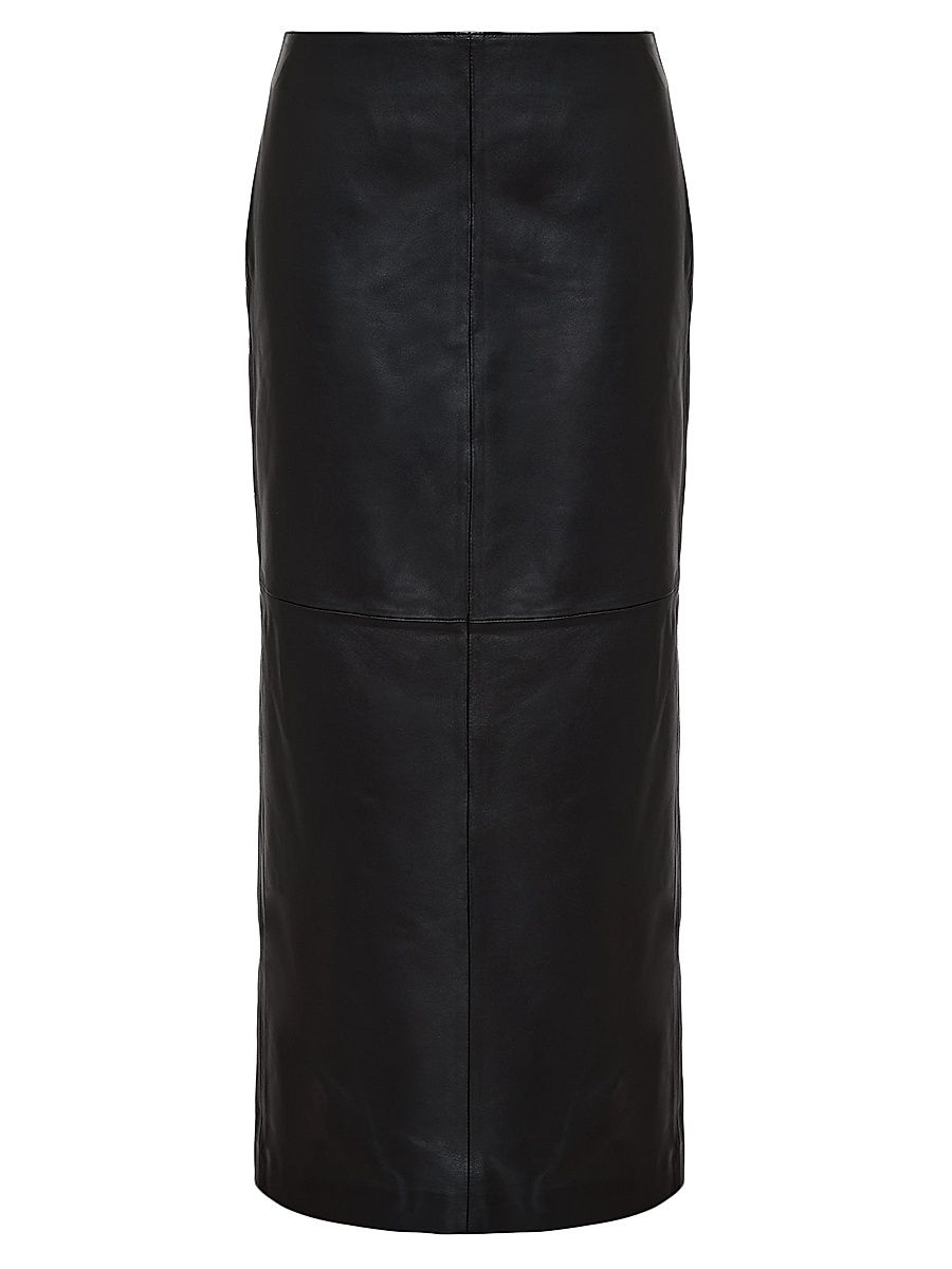 Women's Jackie Leather Pencil Midi-Skirt - Black - Size 10