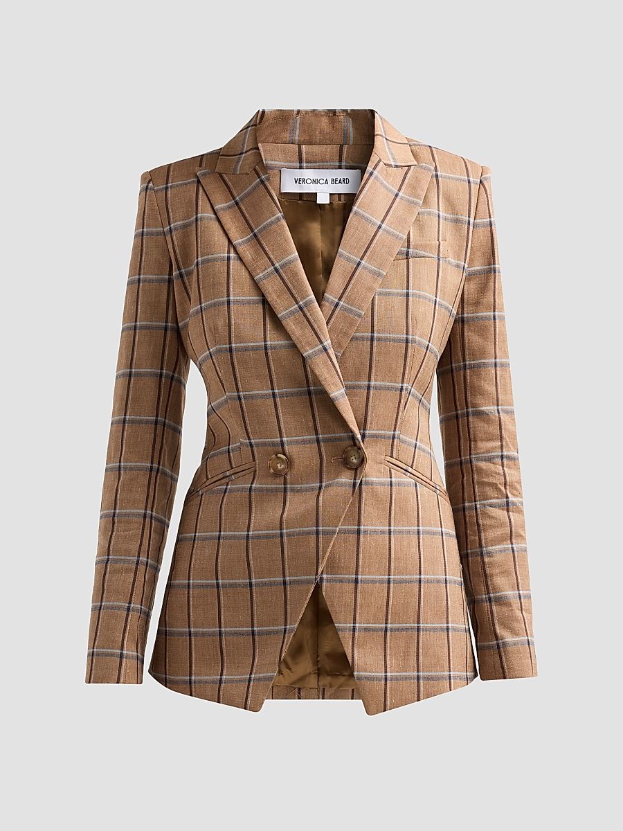 Women's Rickie Plaid Dickey Jacket - Ochre Multi - Size 00