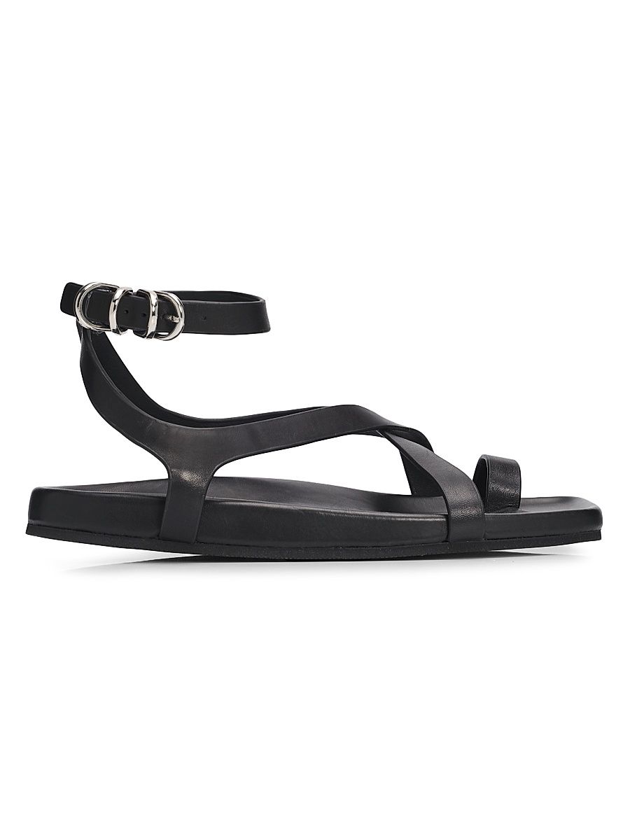 Women's Rue Leather Sandals - Black - Size 11