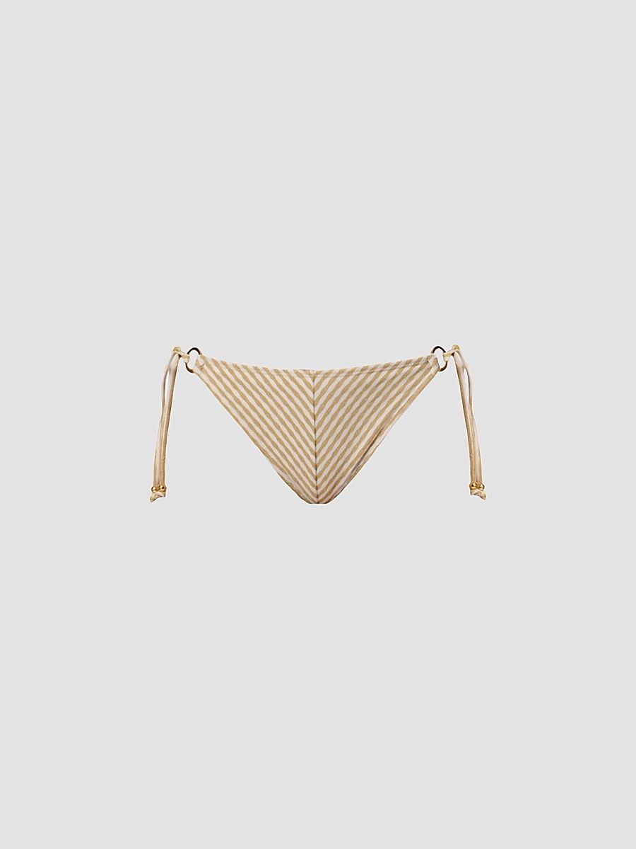 Shoshanna Women's Mitered Striped Triangle Bikini Bottom - Multi - Size XL