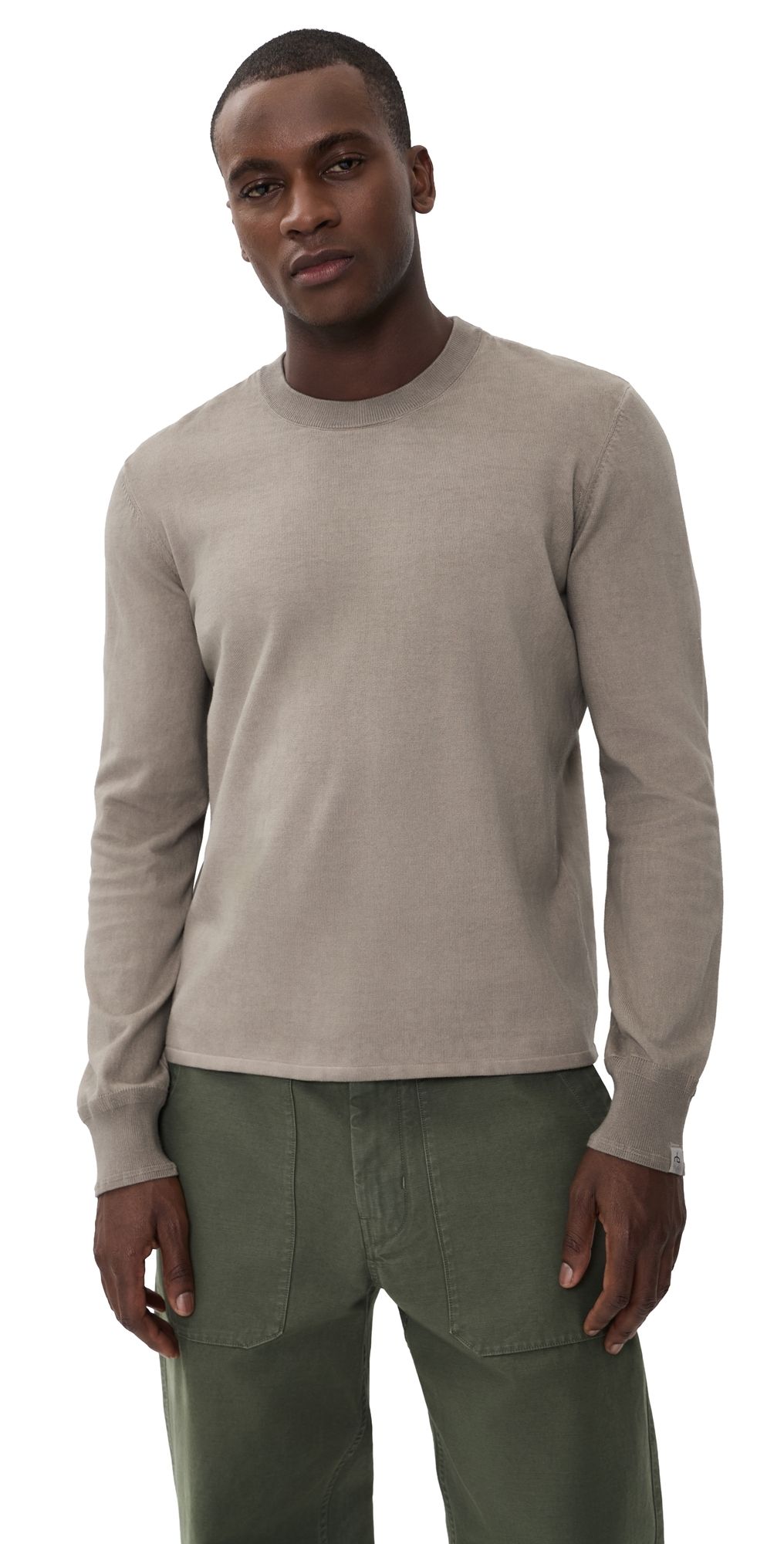 rag & bone Washed Supima Crew Sweater Gran XL
