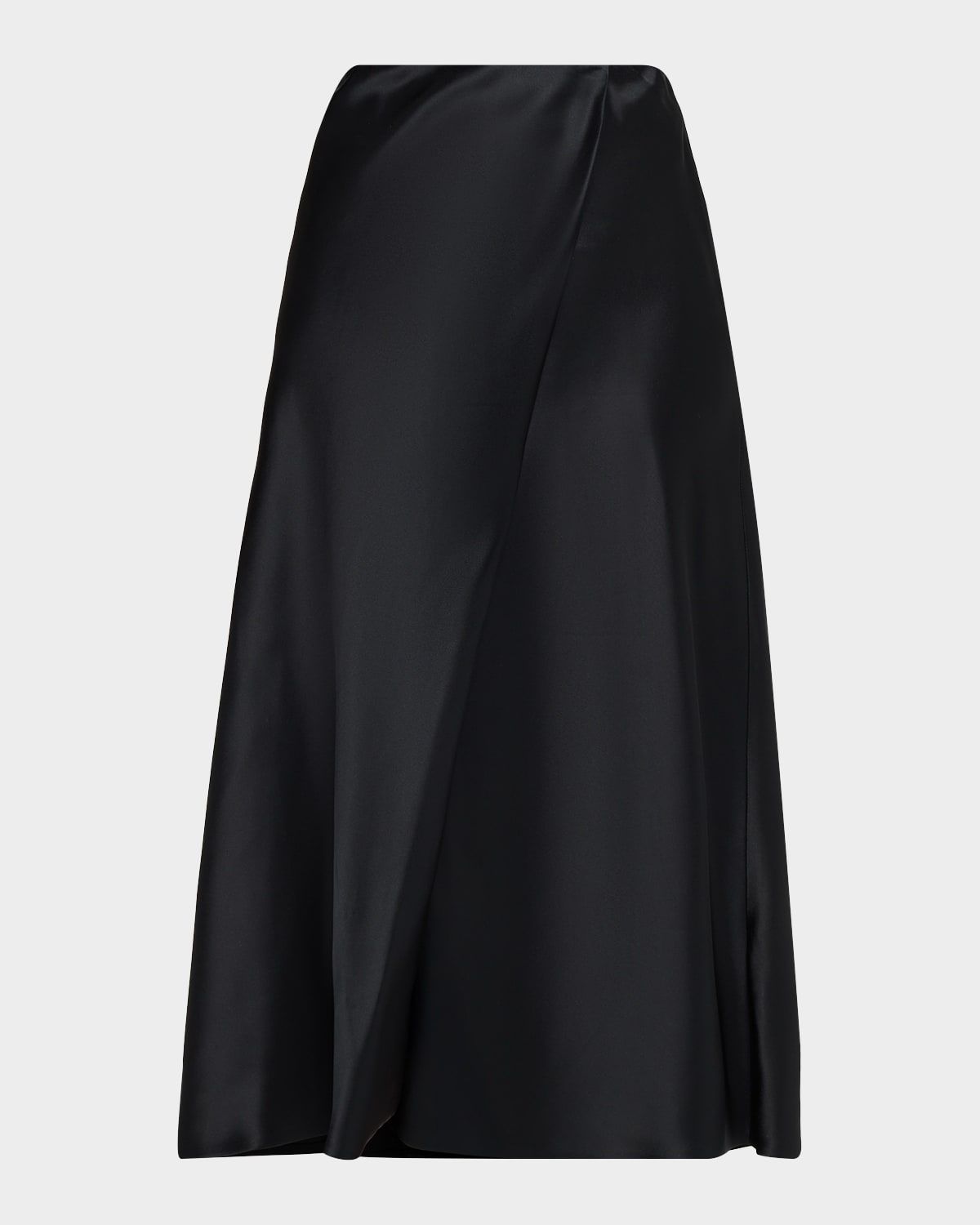 Demi Satin Midi Wrap Skirt