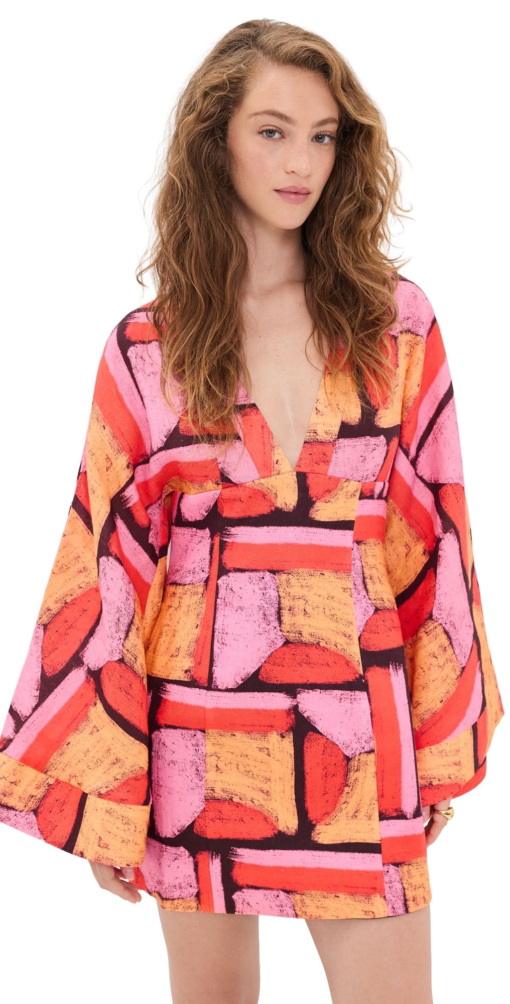 The Wolf Gang Elara Linen Mini Dress Mosaic M
