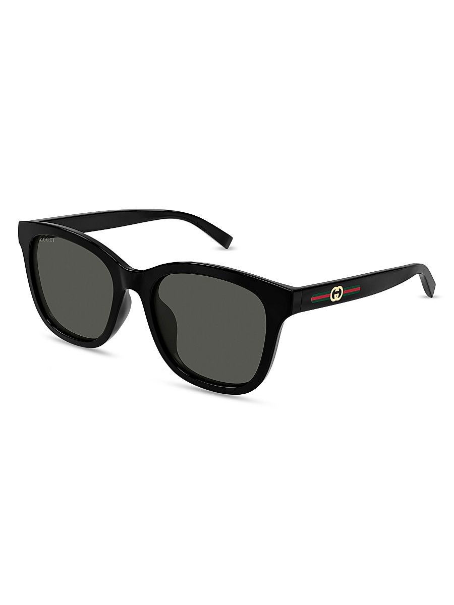 Women's Gucci Lines 55MM Square Sunglasses - Black