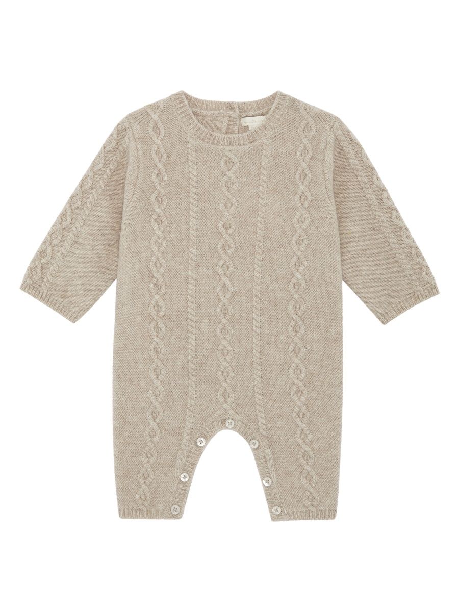 Marie-Chantal Unisex Baby's Bowie Cable-Knit Coverall - Brown - Size 18 Months