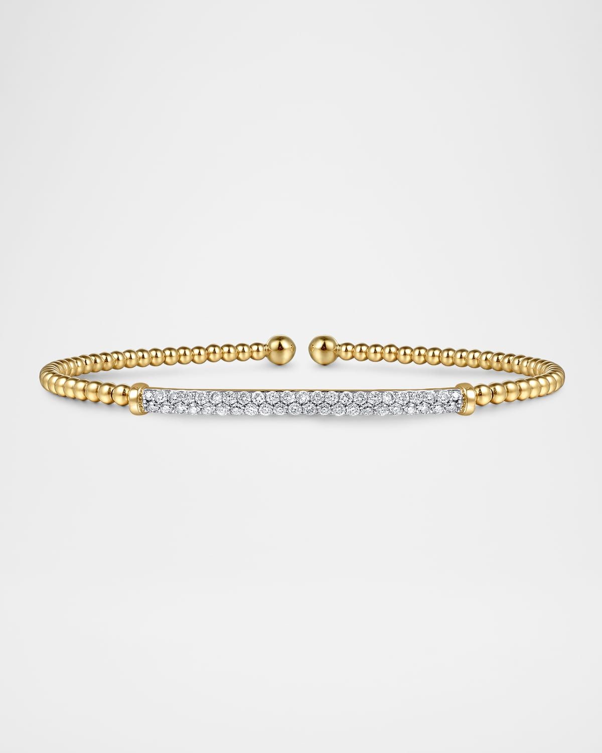 14K Gold Bujukan Diamond Bar Split Bangle