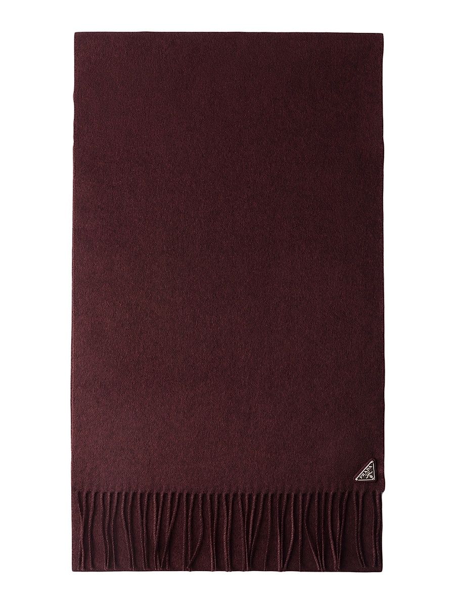 Men's Silk and Cashmere Scarf - Dark Red