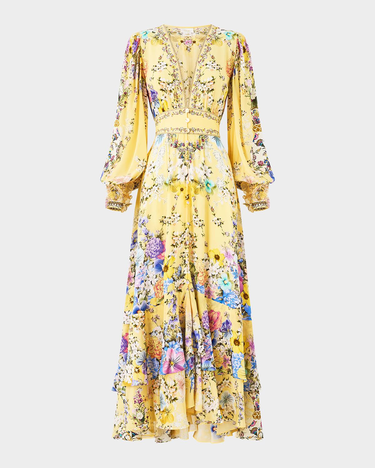 Darling Buds Long Button-Front Dress