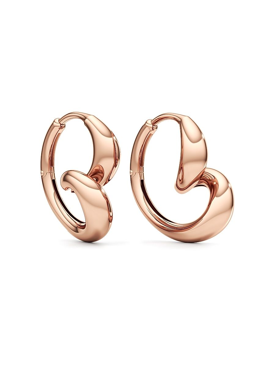 Women's Whirlwind 18K Rose Gold Hoop Earrings - Rose Gold