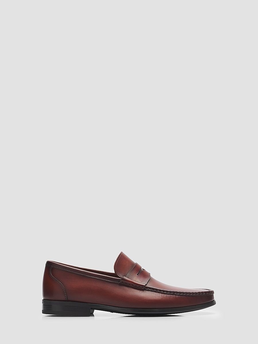 Men's Gentry Leather Penny Loafers - Cognac - Size 11.5