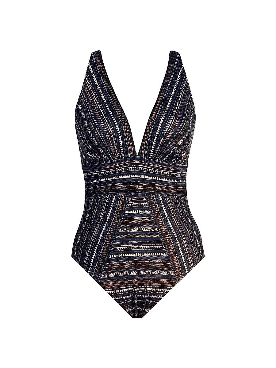 Women's Cypher Odyssey One-Piece Swimsuit - Black Multi - Size 8