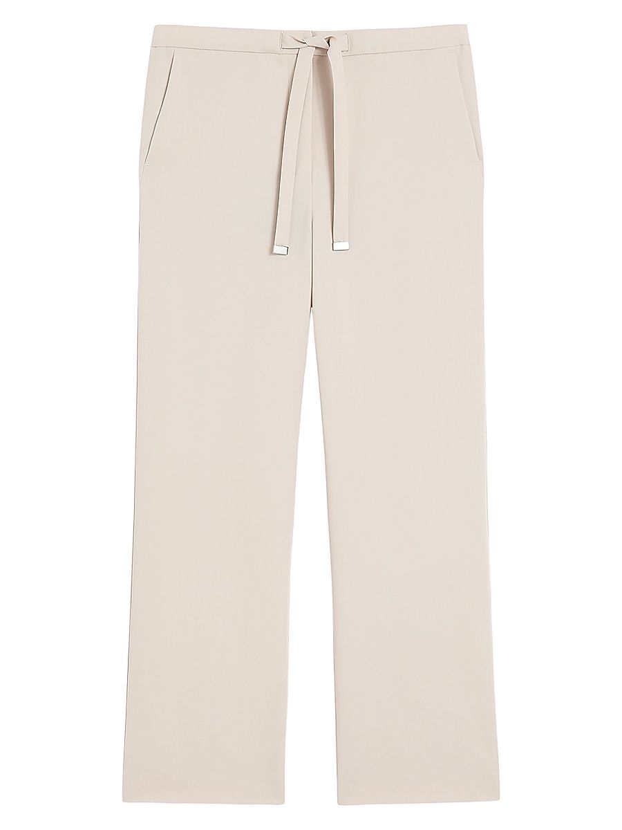 Women's Wool Gabardine Trousers - Natural - Size 16