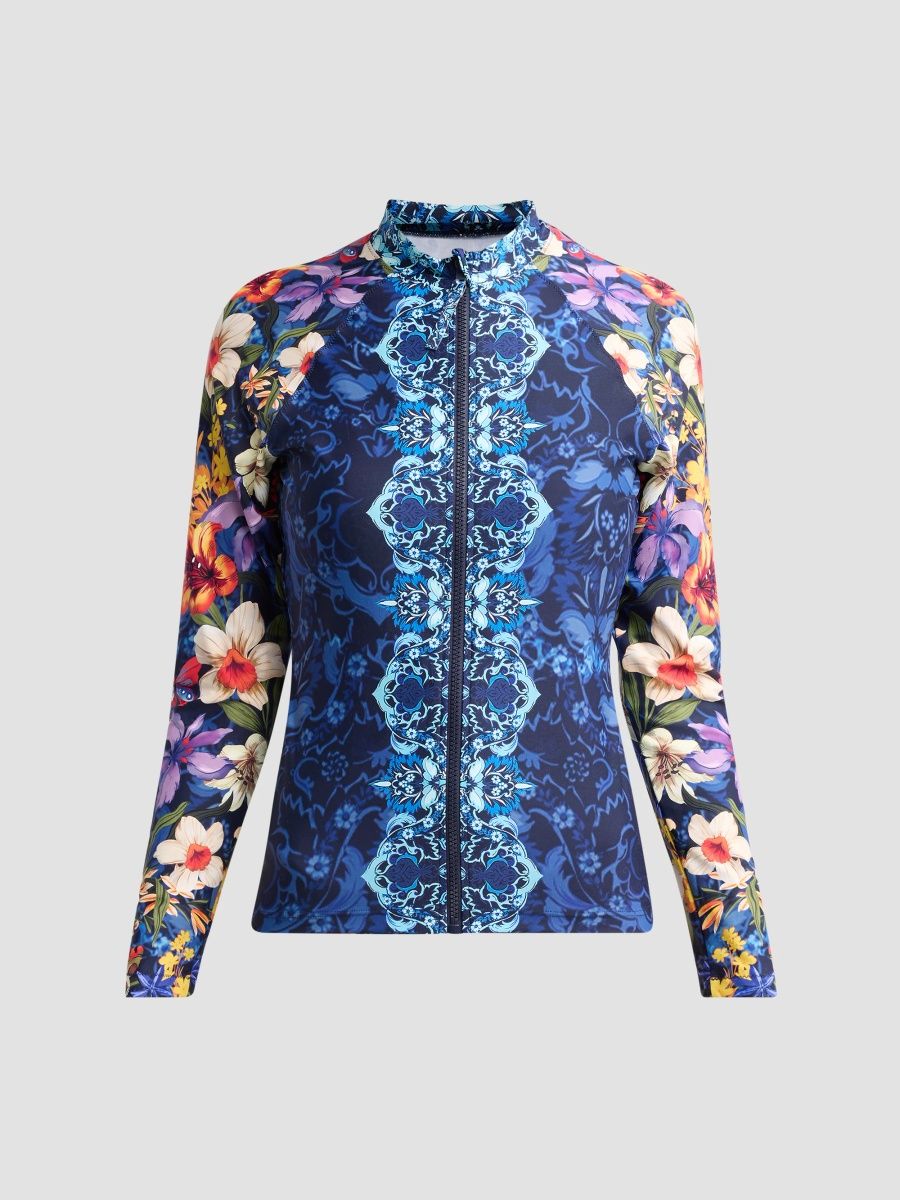 Johnny Was Women's Imogen Night Zip-Up Surf Shirt - Imogen Night - Size XS