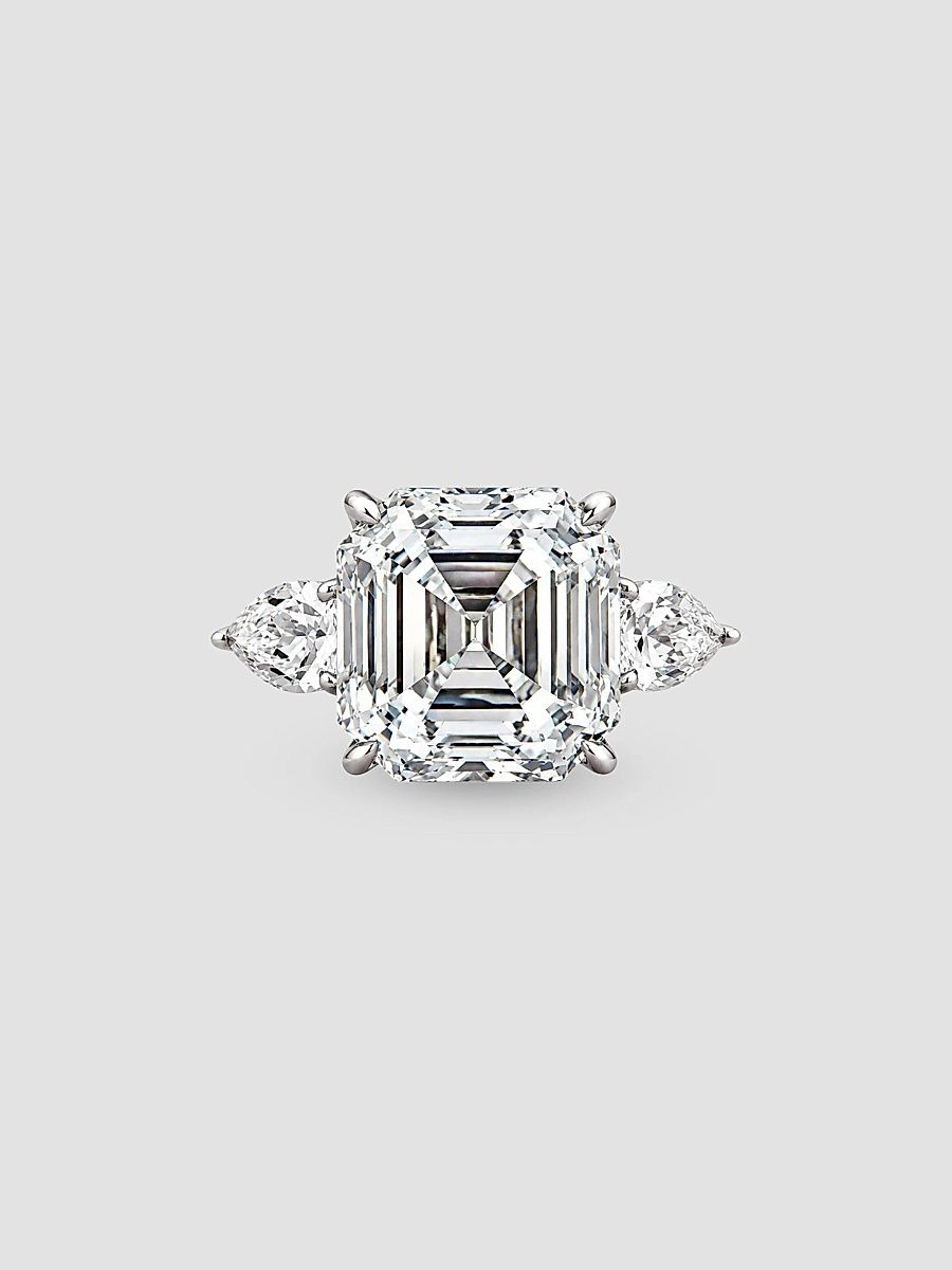 Women's 14K White Gold & 9.50 TCW Cubic Zirconia 3-Stone Ring - White - Size 8