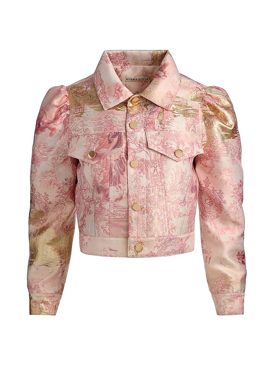 Women's Lana Puff-Sleeve Jacket - English Rose Toile - Size Large