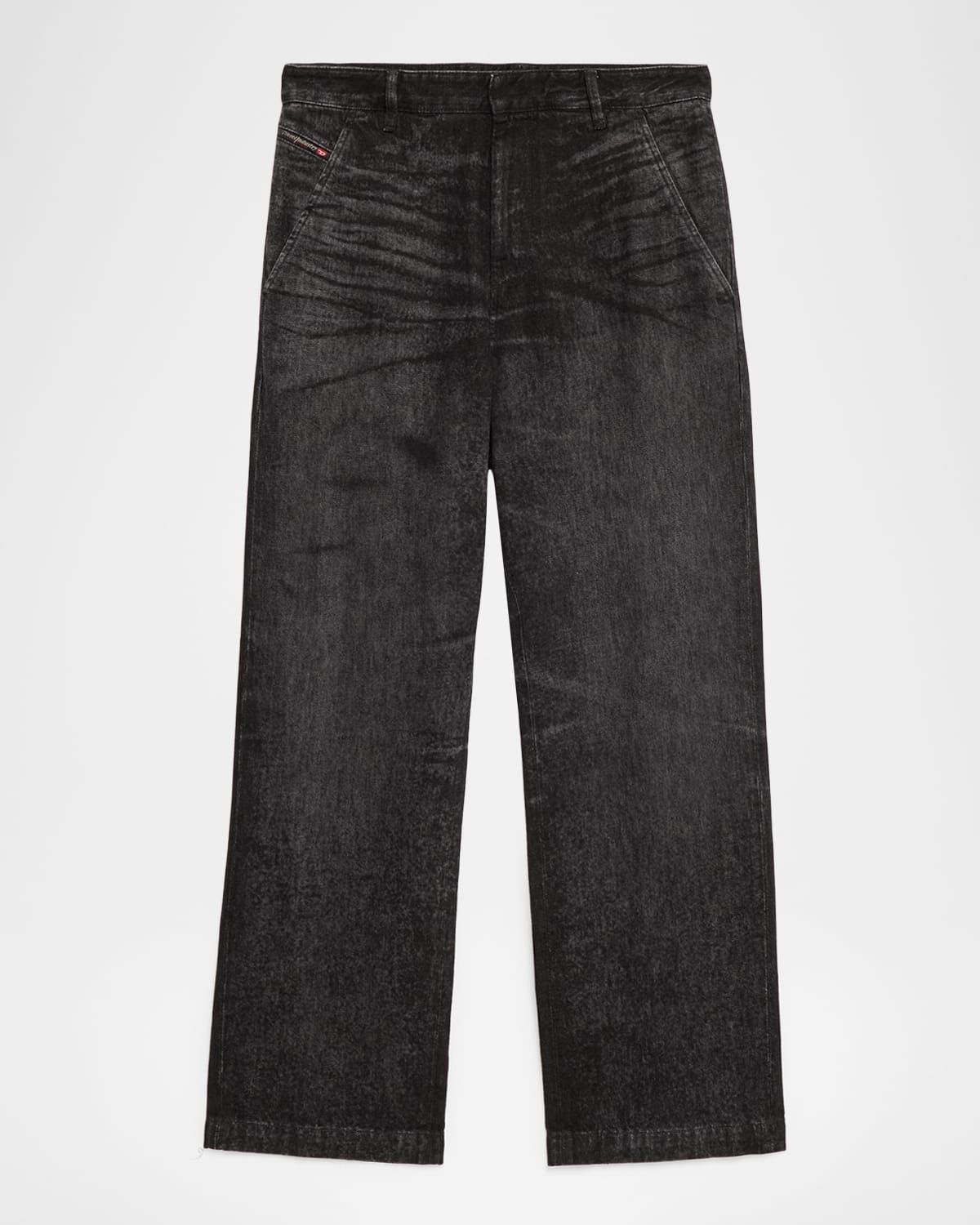 Men & apos;s D-Eber-FSH6 Straight-Leg Stonewash Denim Jeans