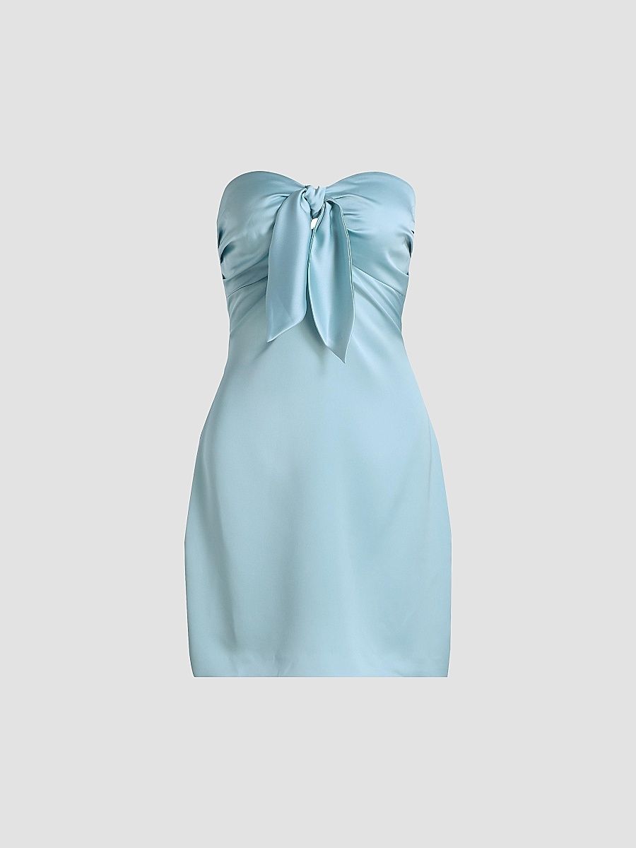 Ramy Brook Women's Orion Bow Minidress - Moonstone Blue - Size 16