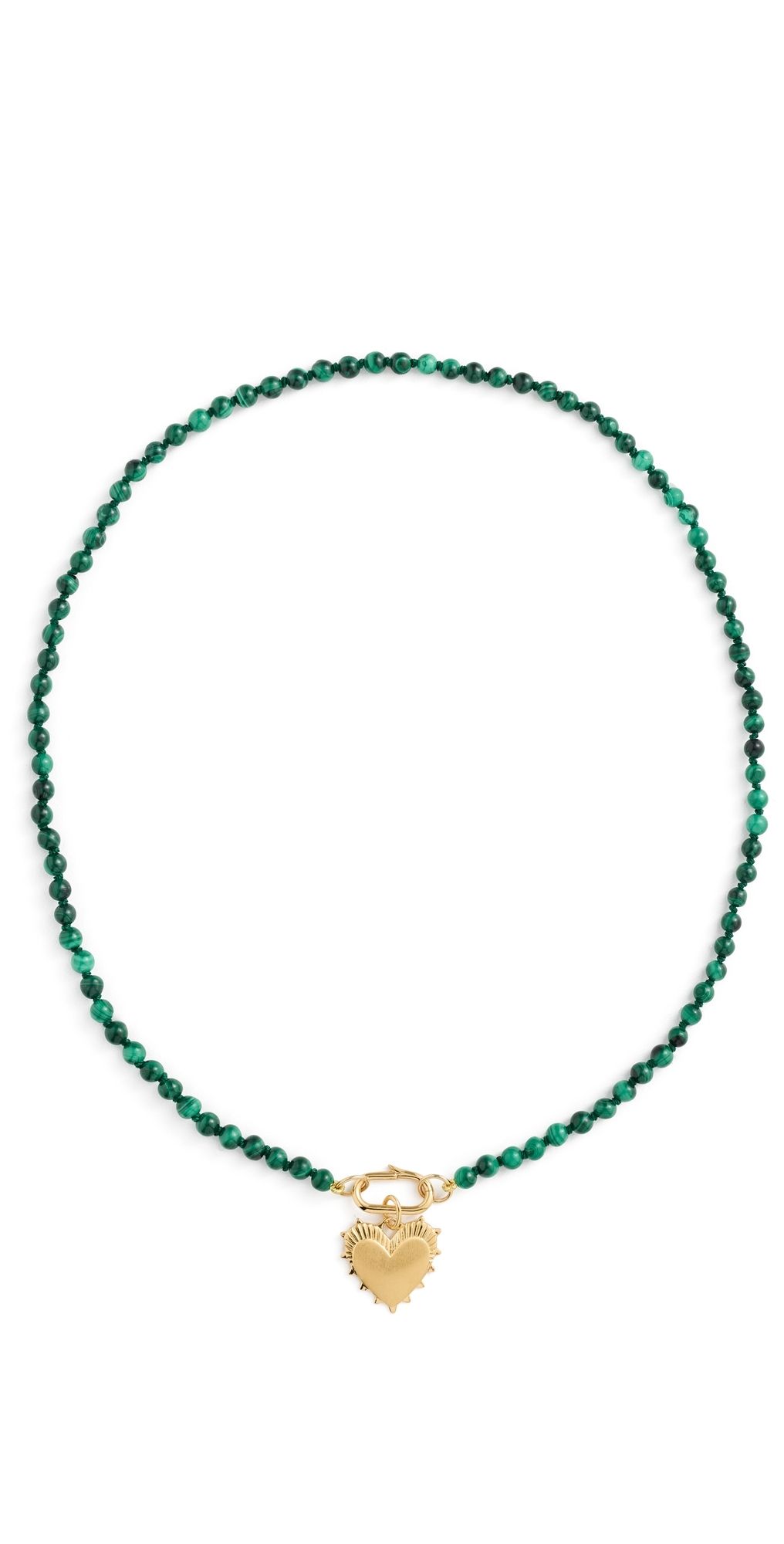 HART Gemstone Strand Heart Necklace Green One Size