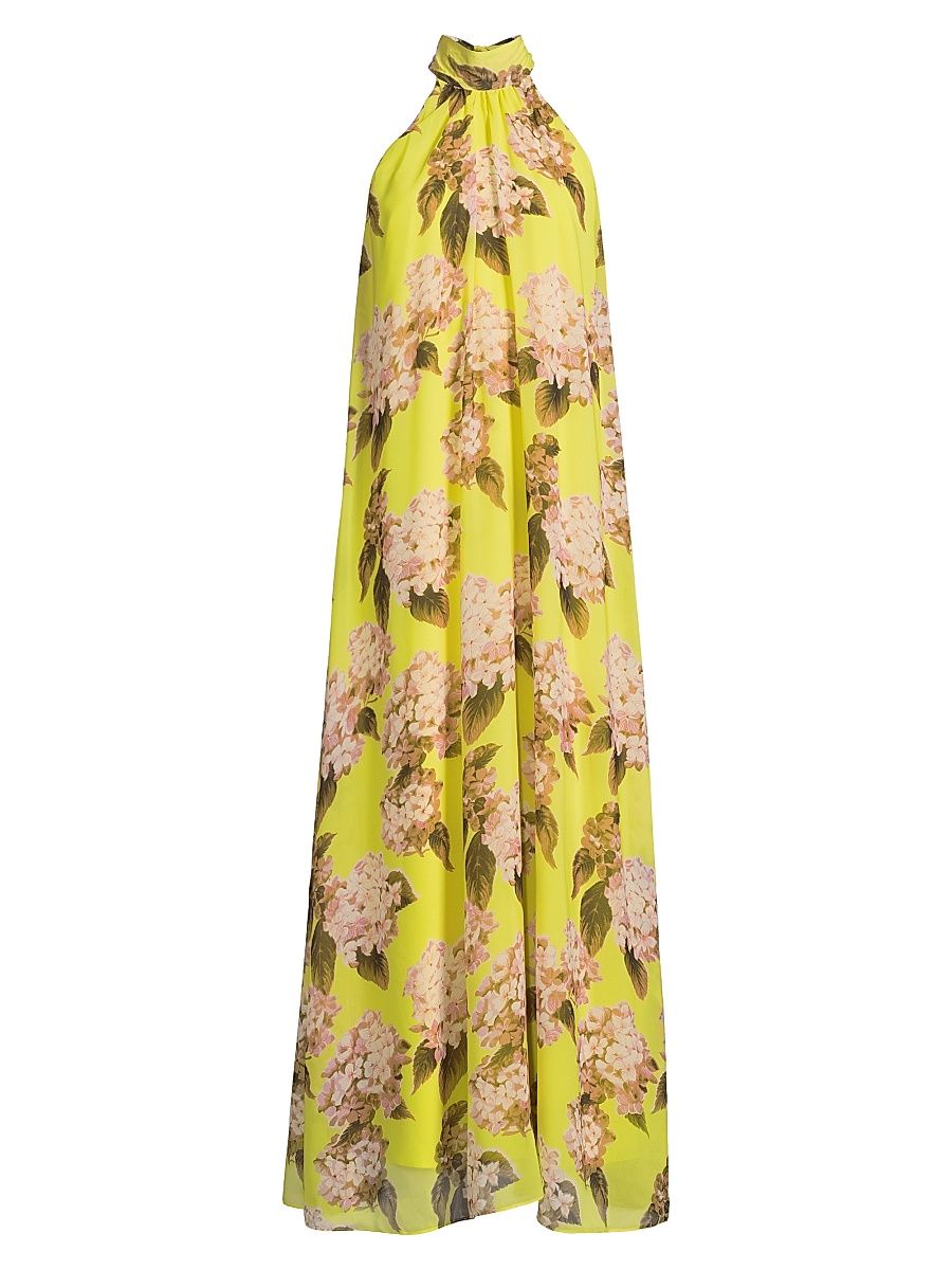 Women's Samie Floral Halter Maxi Dress - Chartreuse Multi - Size XL