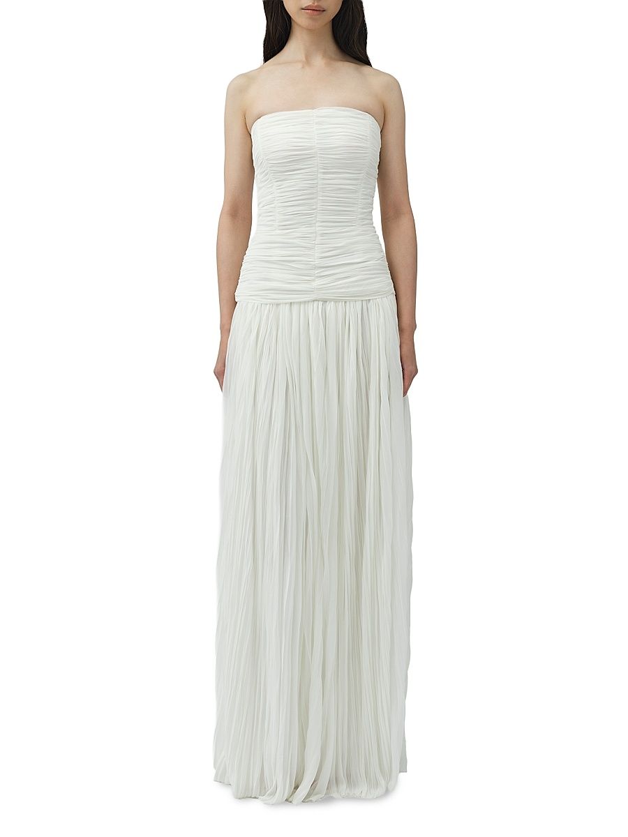 Women's Danielle Crinkle Jersey Strapless Gown - Ivory - Size 2