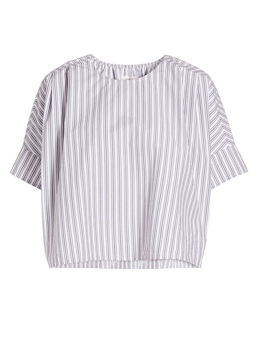 Women's Boxy Striped Cotton T-Shirt - Stripe - Size Small