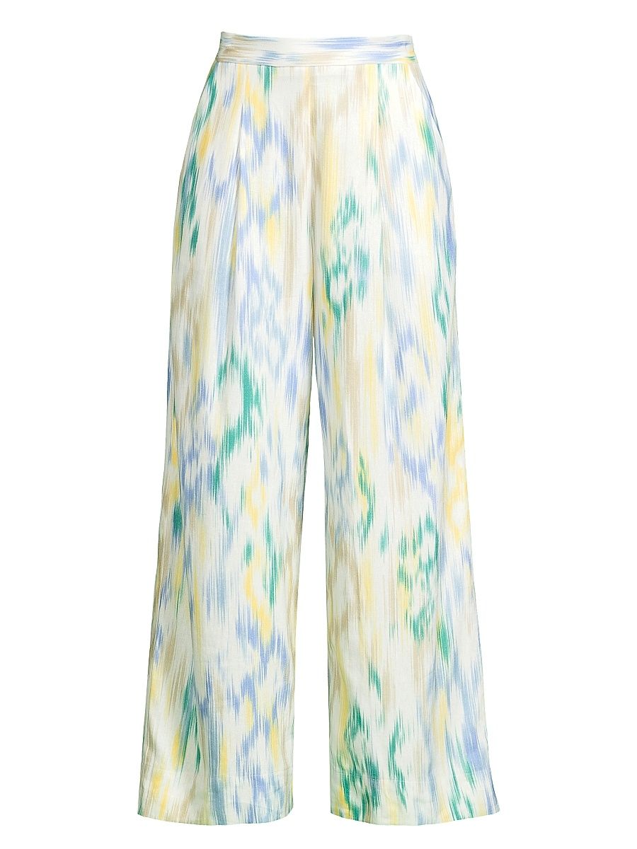 Women's Ikat-Inspired Crop Trousers - Ikat Print - Size Large